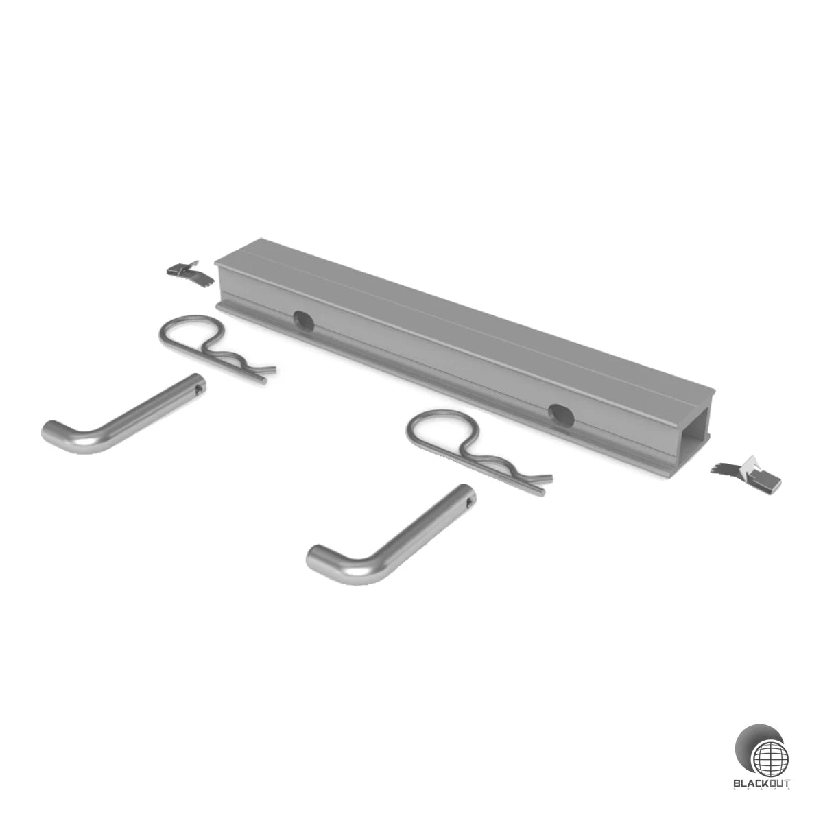 Verbindungselement für das K2 Dome 6 Flachdach-Montagesystem – verbindet zwei Base Sets sicher und zuverlässig. Komplett mit Befestigungsmaterial und Potenzialausgleich (TerraGrif).