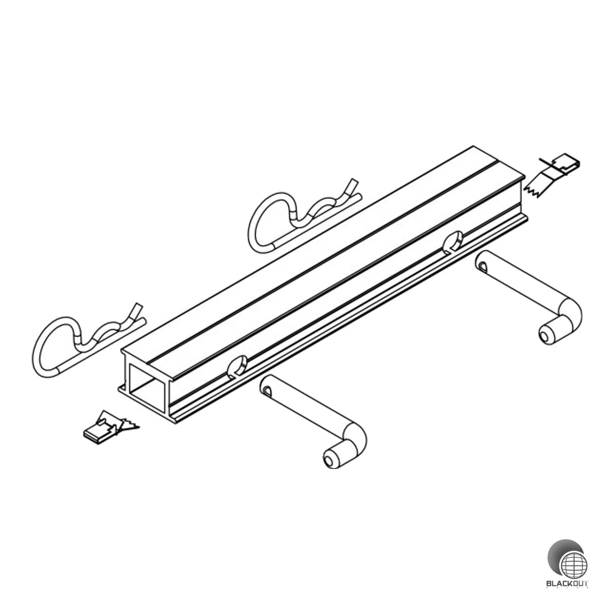 K2 Dome 6 Schienenverbinder Set 195mm Aluminium