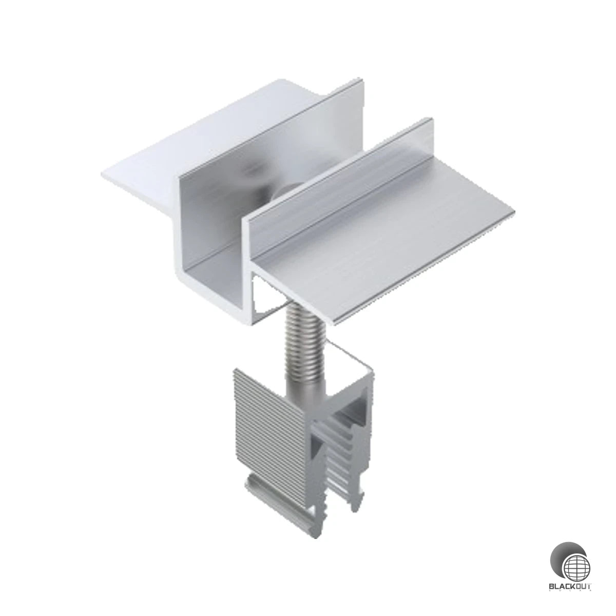 Die Aerocompact CLB10 ist eine vormontierte Ballastklemme für Kiesschüttungen mit 40–60 mm Steinhöhe – schnell und werkzeuglos per Klick-Sockel eingerastet.