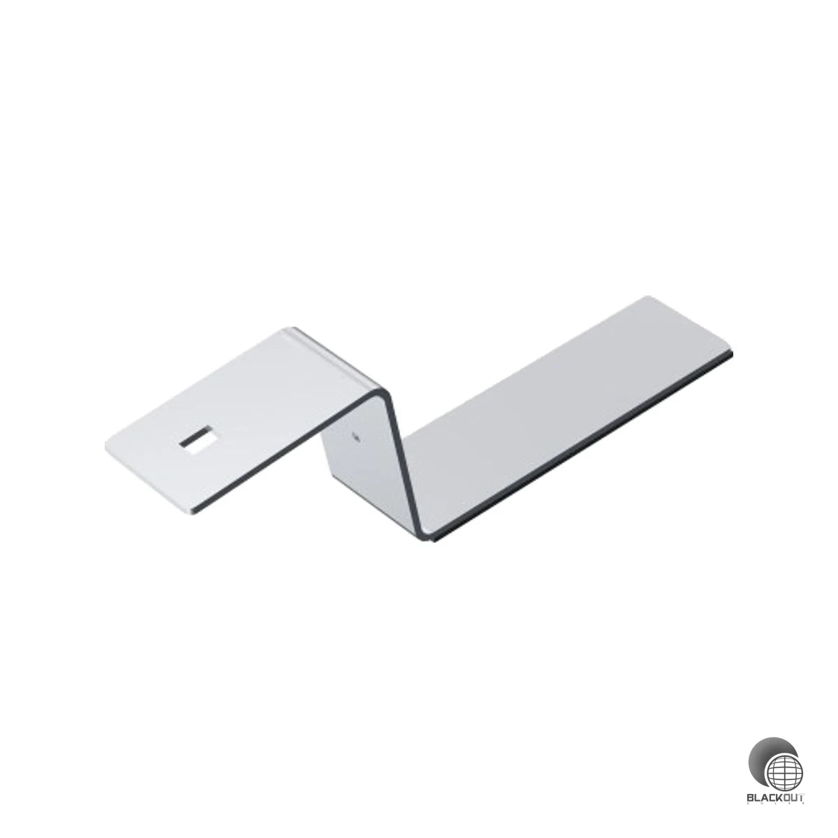 Stabiler Aluminium-Endfuß für die Flachdach-Aufständerung von Solarmodulen mit 5° Neigung — inklusive vormontierter Bautenschutzmatte für eine dachschonende Montage.