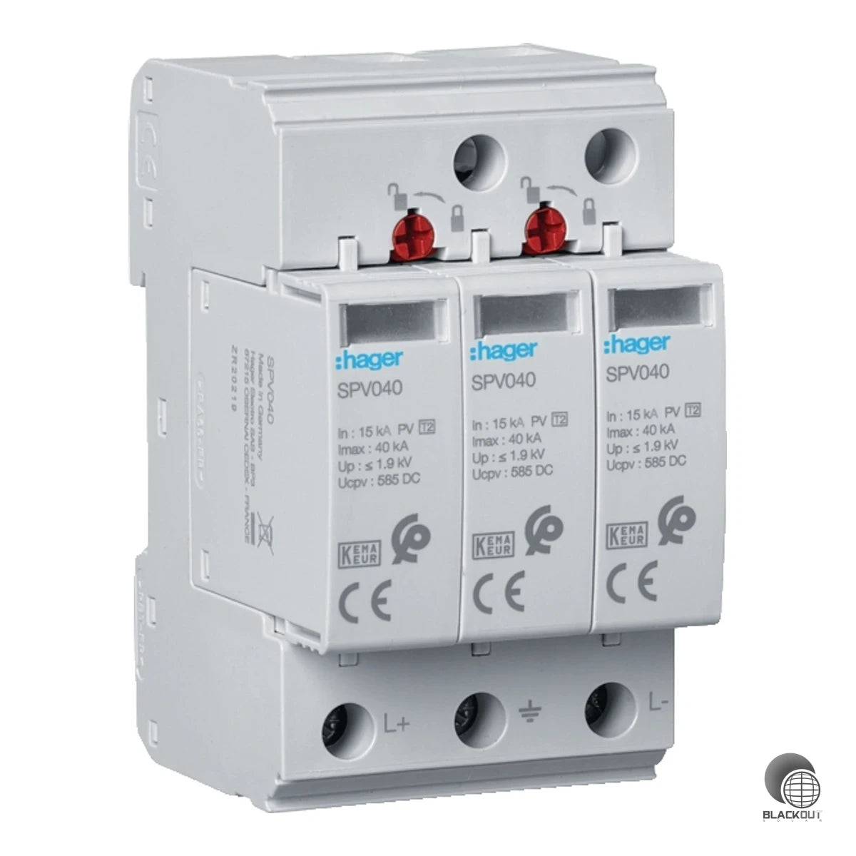 Typ-2-Überspannungsableiter für 2-polige PV-Gleichspannungssysteme bis 1000 V DC — schützt Wechselrichter und PV-Anlage zuverlässig vor Überspannungen durch Blitzentladungen und Schaltvorgänge.