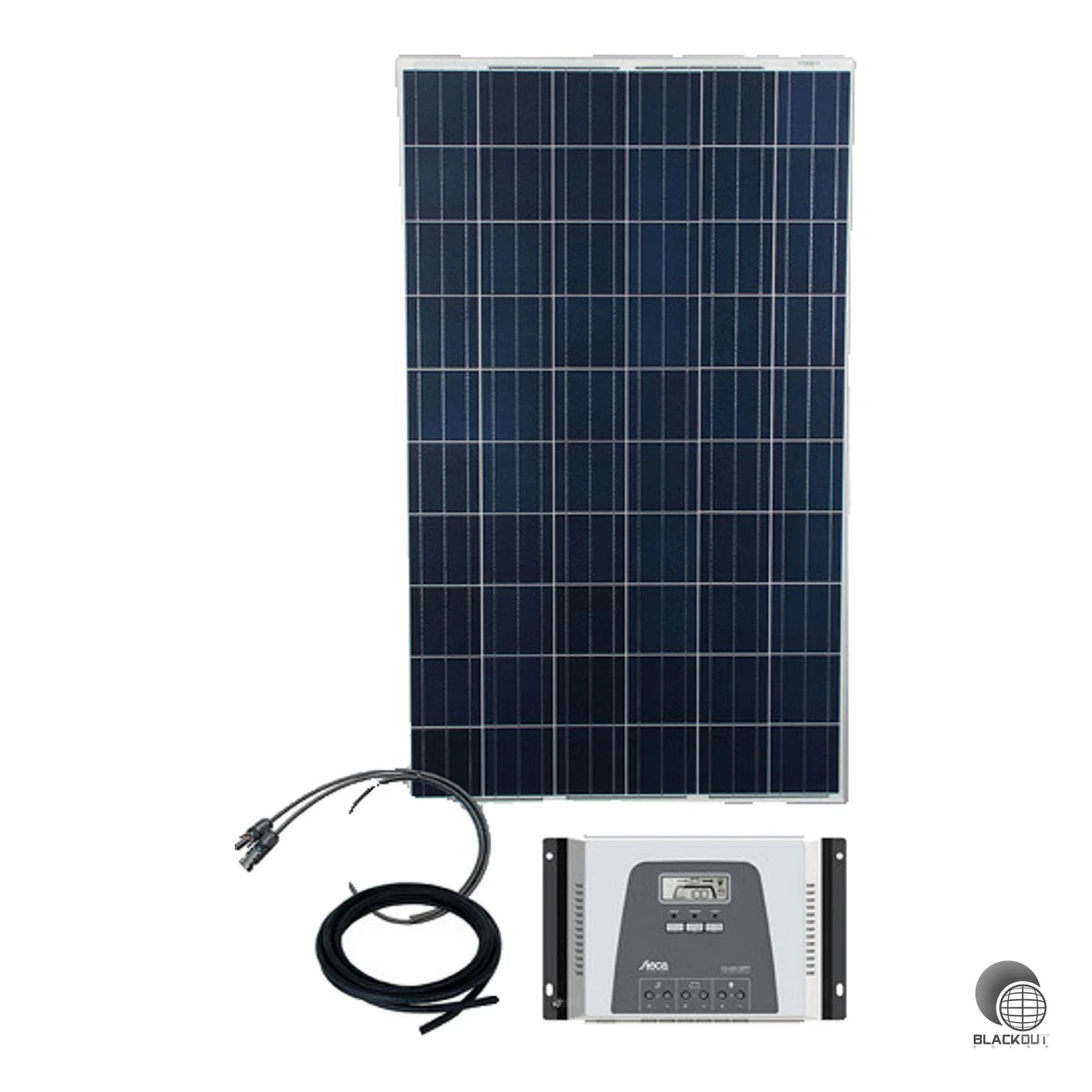 Autarkes Off-Grid Solarkit mit 12 kristallinen Solarmodulen, MPPT-Laderegler und komplettem Verkabelungszubehör für eine zuverlässige netzunabhängige Stromversorgung mit bis zu 13,1 kWh täglicher Energieproduktion.