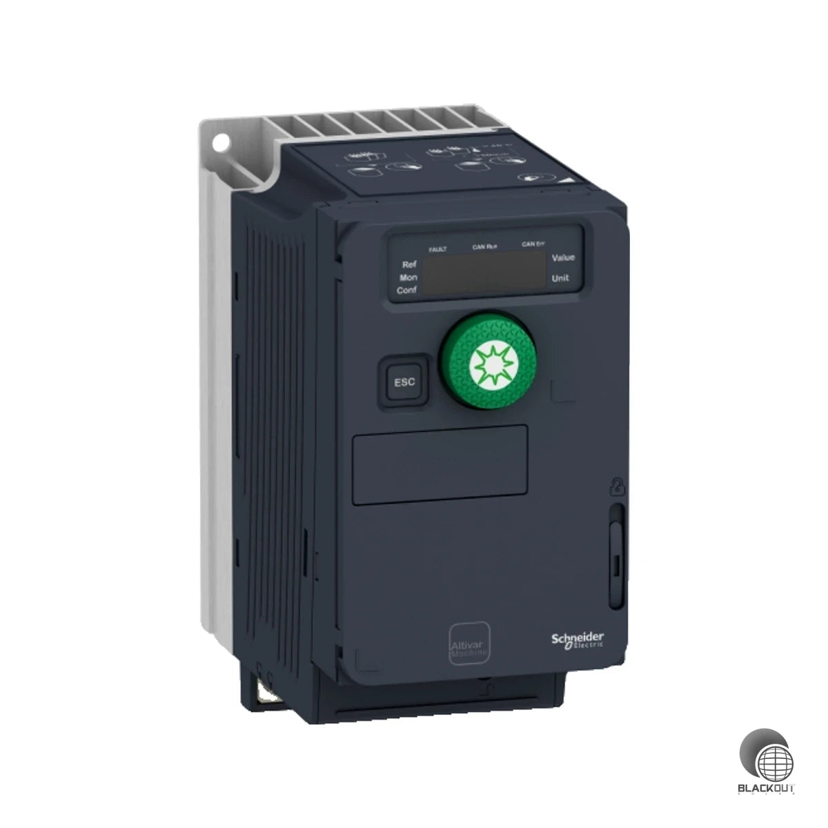 Der Altivar Solar ATV320 ist ein kompakter Frequenzumrichter speziell für solarbetriebene Pumpenanwendungen — wandelt einphasigen Solarstrom zuverlässig in dreiphasigen Motorantrieb um.