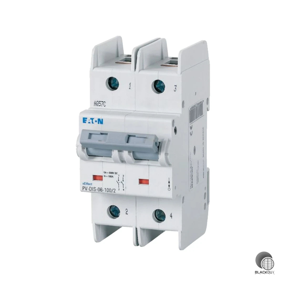 Kompakter 2-poliger DC-Lasttrenner speziell für Photovoltaikanlagen — zuverlässige Trennung bei bis zu 1000 V DC und 32 A in nur 3 Teilungseinheiten Breite.