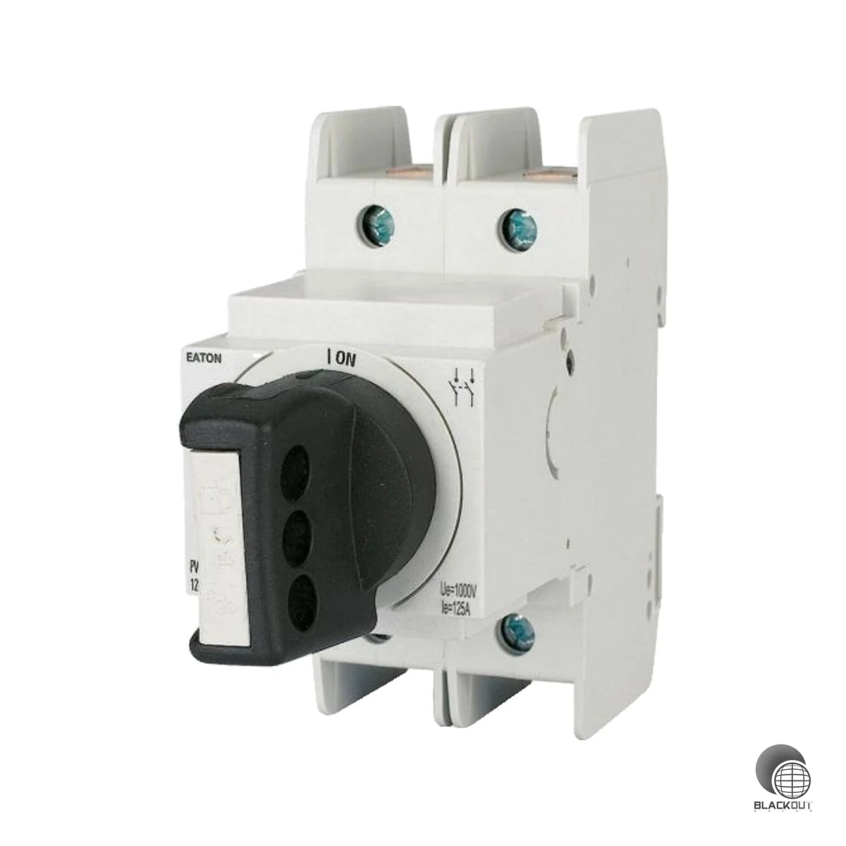 Kompakter 2-poliger PV-Lasttrenner von Eaton für DC-Photovoltaikanlagen bis 1000 V und 100 A — sicher, verriegelbar und normkonform nach IEC 60947-3 DC-PV1&2.