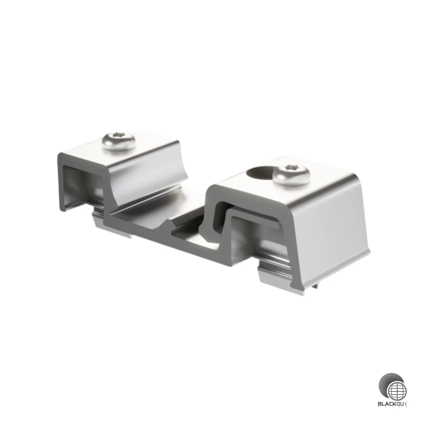 Aluminium-Kreuzklemme für das PREFA PREVARIO Solarmontagesystem — präzise Verbindung von Montageschienen für eine sichere und langlebige PV-Anlage auf dem Dach.