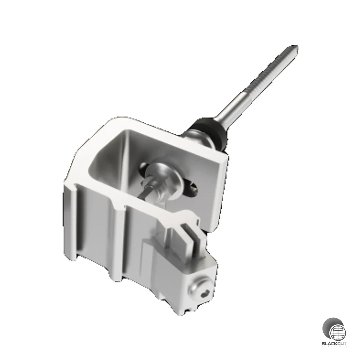 Aluminium-Solarhalter aus dem PREVARIO Solarmontagesystem von Prefa — speziell für Dachplattenwellen konzipiert und passend für Schrägdachmontage in steingrauer Ausführung.