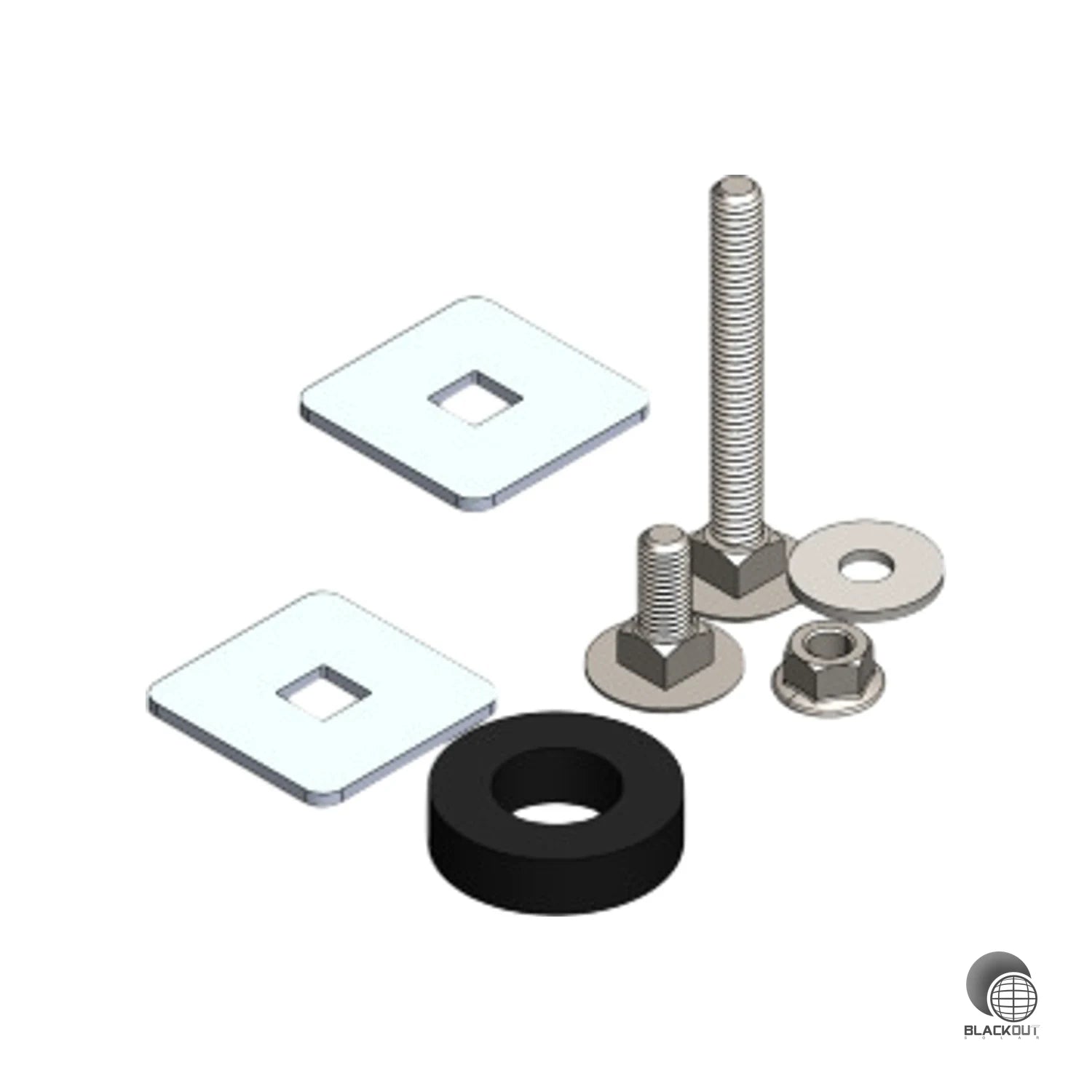 Das Doppel-Anker-Set verbindet Ankerkanal und Ankerplatte (DAPA) sicher mit der S-Base Basisplatte – mit zwei enthaltenen Schraubenlängen flexibel für verschiedene Ankerkanalhöhen und -positionen einsetzbar.