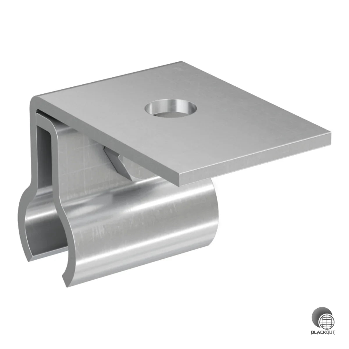 Edelstahl-Dachhaken (AISI 304) zur Befestigung von PV-Unterkonstruktionen auf Kalzip Rundstehfalzblechdächern. Verbindungsschrauben zur Schiene separat erhältlich.