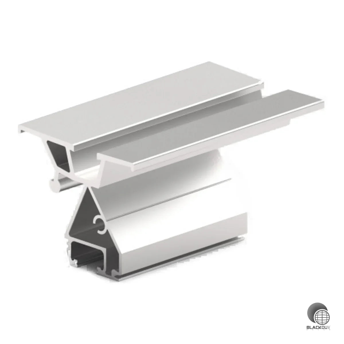 Aluminium-Modulauflager mit stufenlosem asymmetrischem Drehgelenk für die variable Einstellung des Modulwinkels auf Flachdach- und Freiflächenanlagen. Kompatibel mit Schletter Eindreh- und Erhöhungselement Pro.