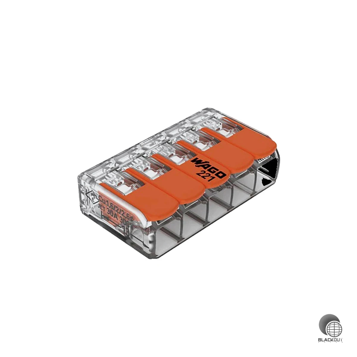 WAGO Verbindungsklemme mit Hebeln, für alle Leiterarten, max. 4mm², transparent 2