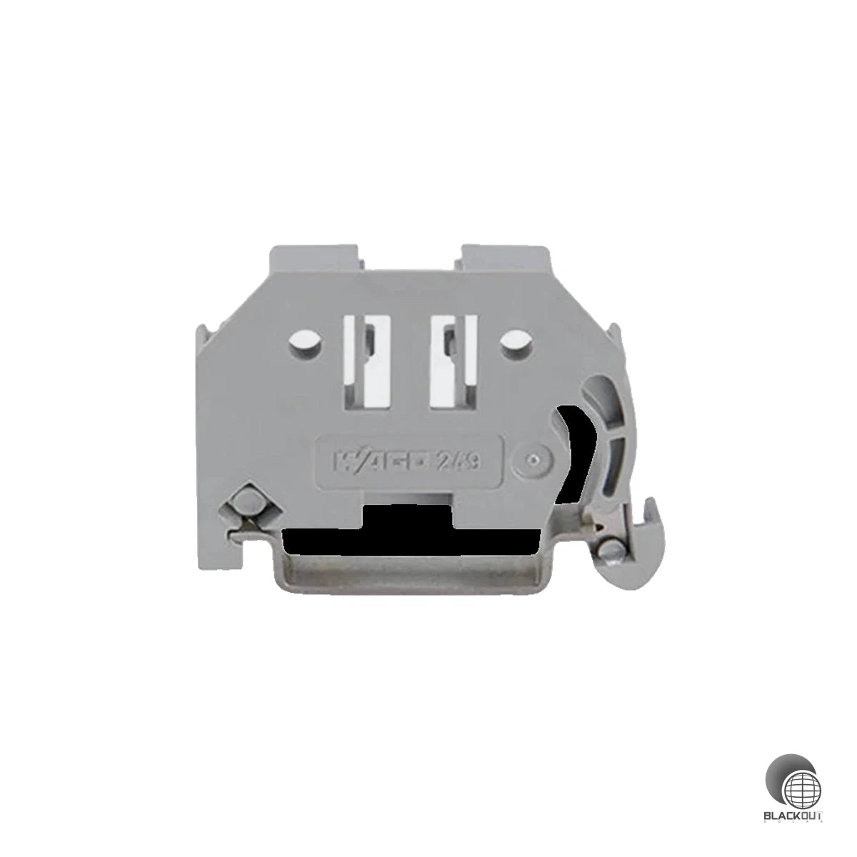 WAGO Schraubenlose Endklammer, 6mm breit, für Tragschiene 35x15 und 35x7, 5, grau 1