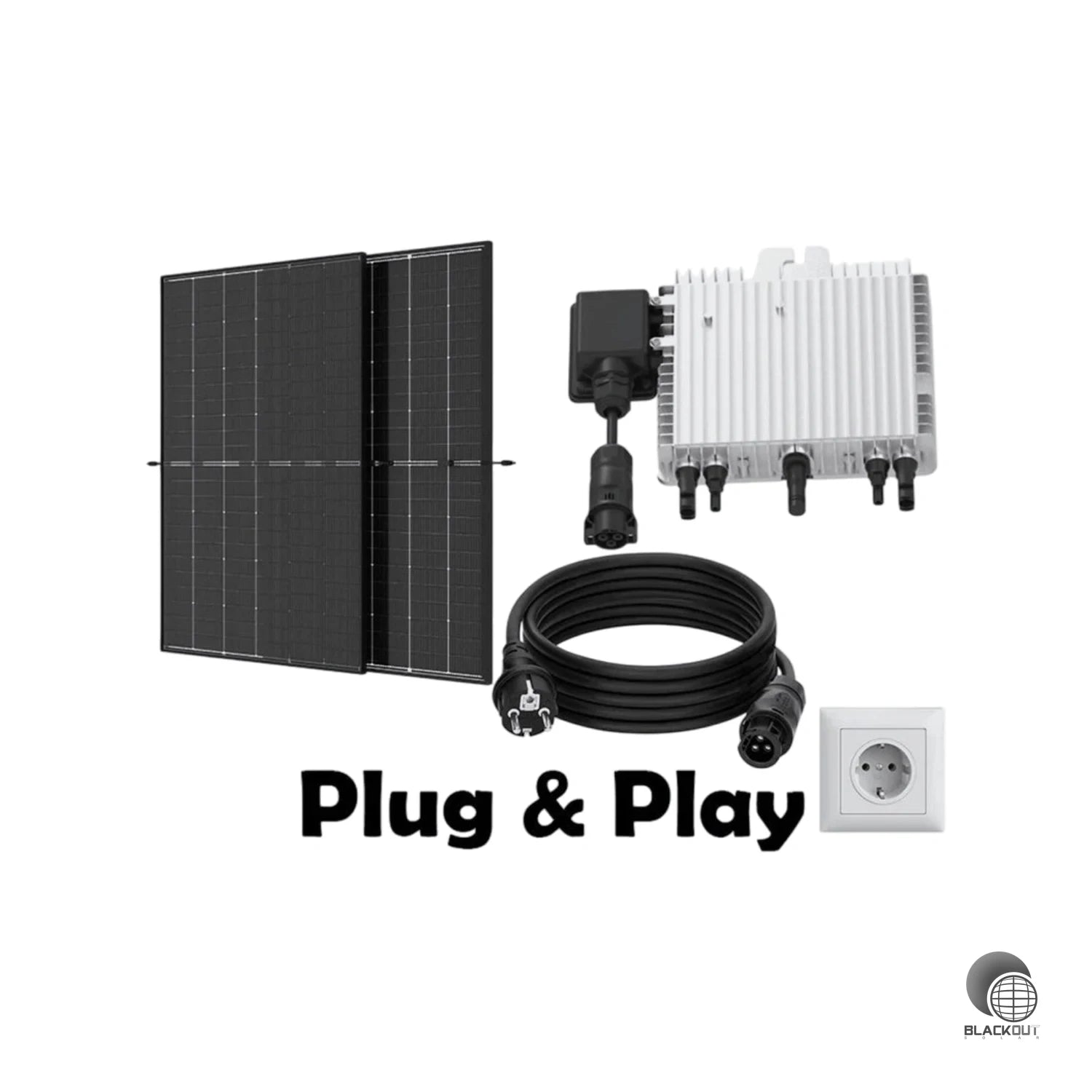 Balkonkraftwerk Komplettset Deye 800W (Trina Vertex S+ TSM-NEG9RC.27 440W bifiazial) inkl. Anschlusskabel (B2B) 1