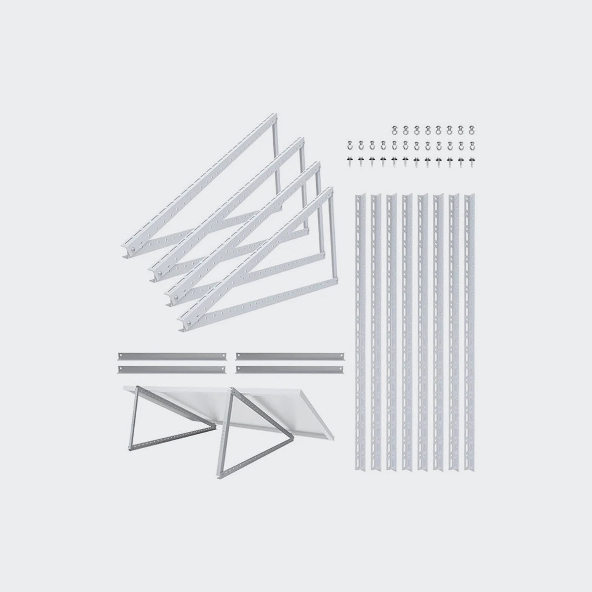 Balkonkraftwerk Halterung (für 2 Mod.) für Solarpanel Aufständerung bis 118 cm Flachdach PV Solarmodul | Verstellbar 0-90°