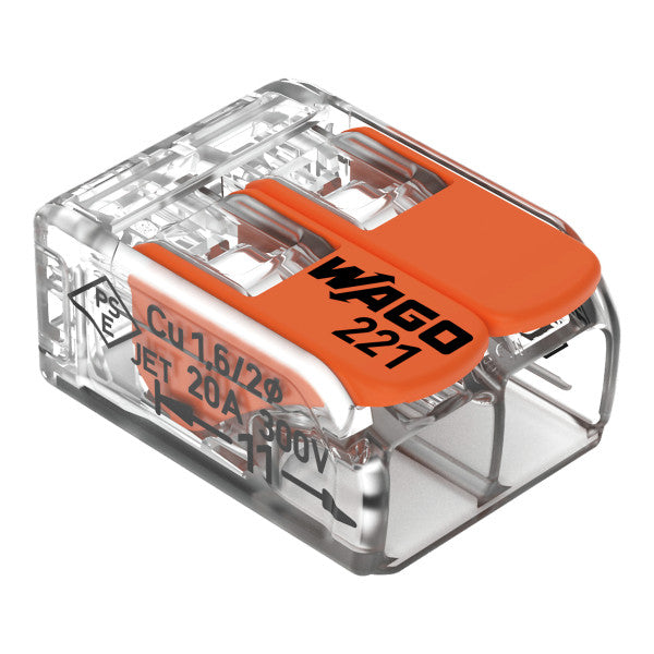 WAGO 2-Leiter-Klemme COMPACT transparent Bedienhebel 0,14-4mm²