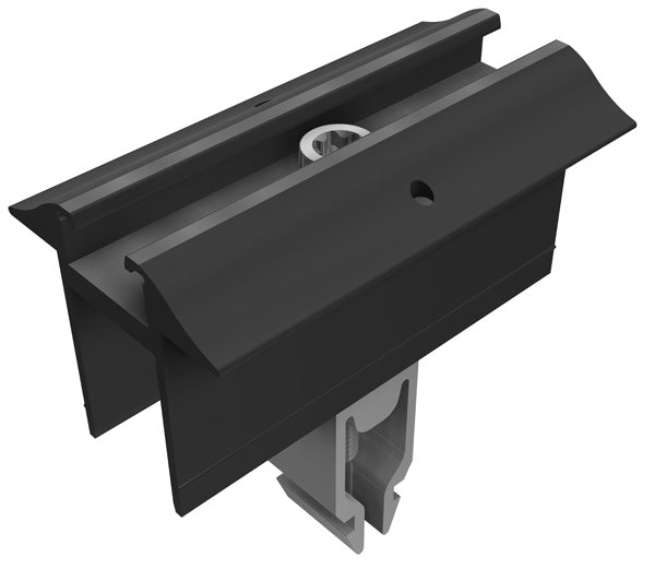 SL Rack Mittelklemme Vario schwarz eloxiert m. Erdung