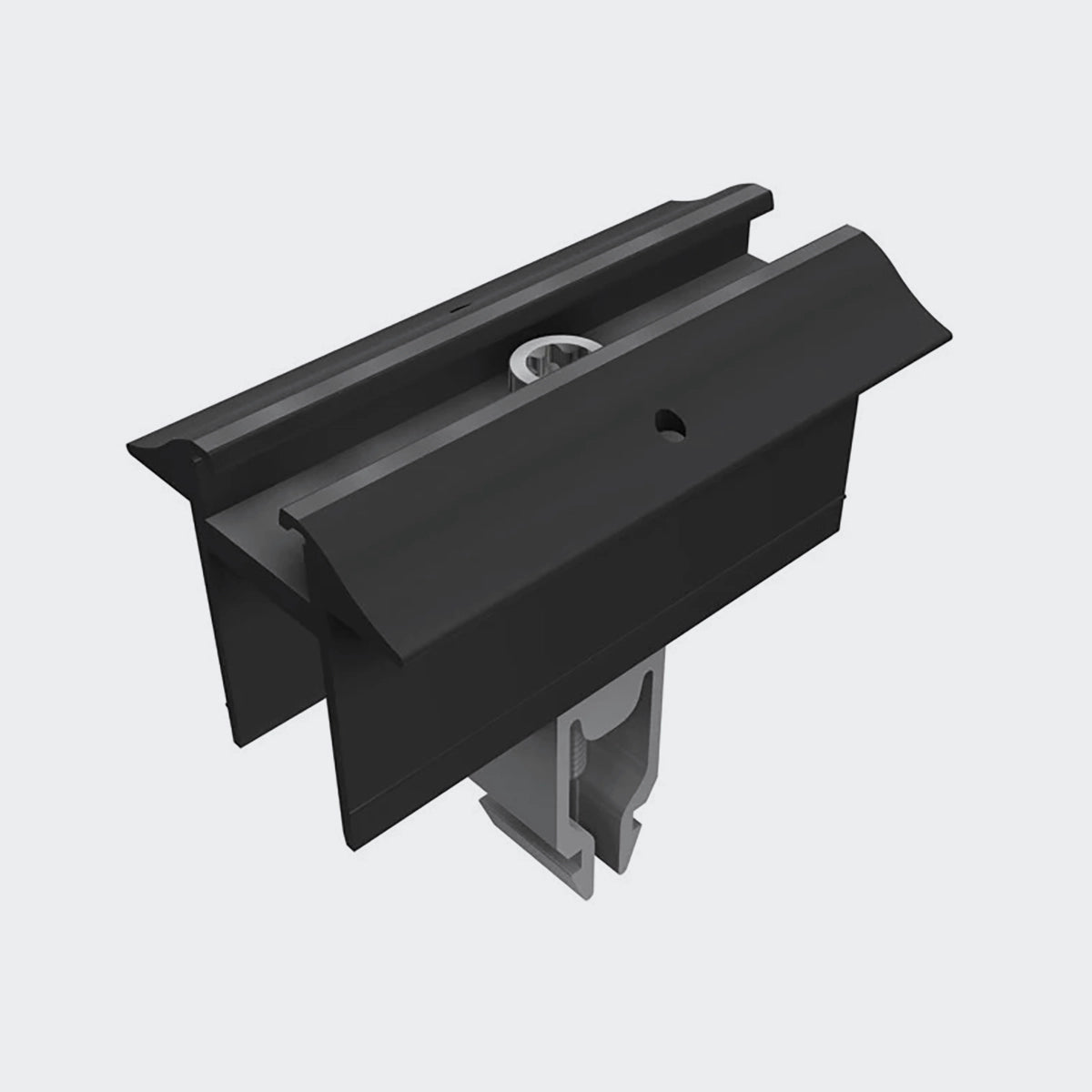 SL Rack Mittelklemme Vario schwarz eloxiert m. Erdung 30 - 50mm