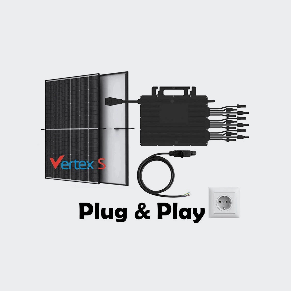 Balkonkraftwerk mit Hoymiles HMT-2250-6T + 6x Trina Solar Module mit 440W Glas Glas Bifazial