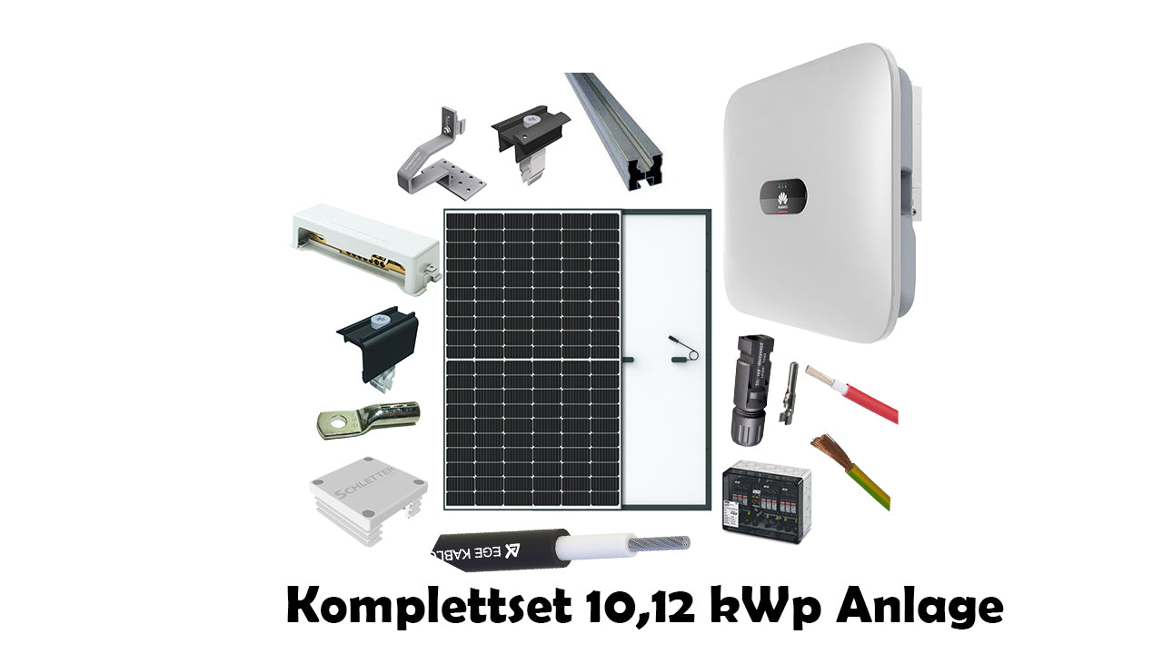 Photovoltaikanlage 10,12 kWp Anlage - Komplettset + Montagematerial