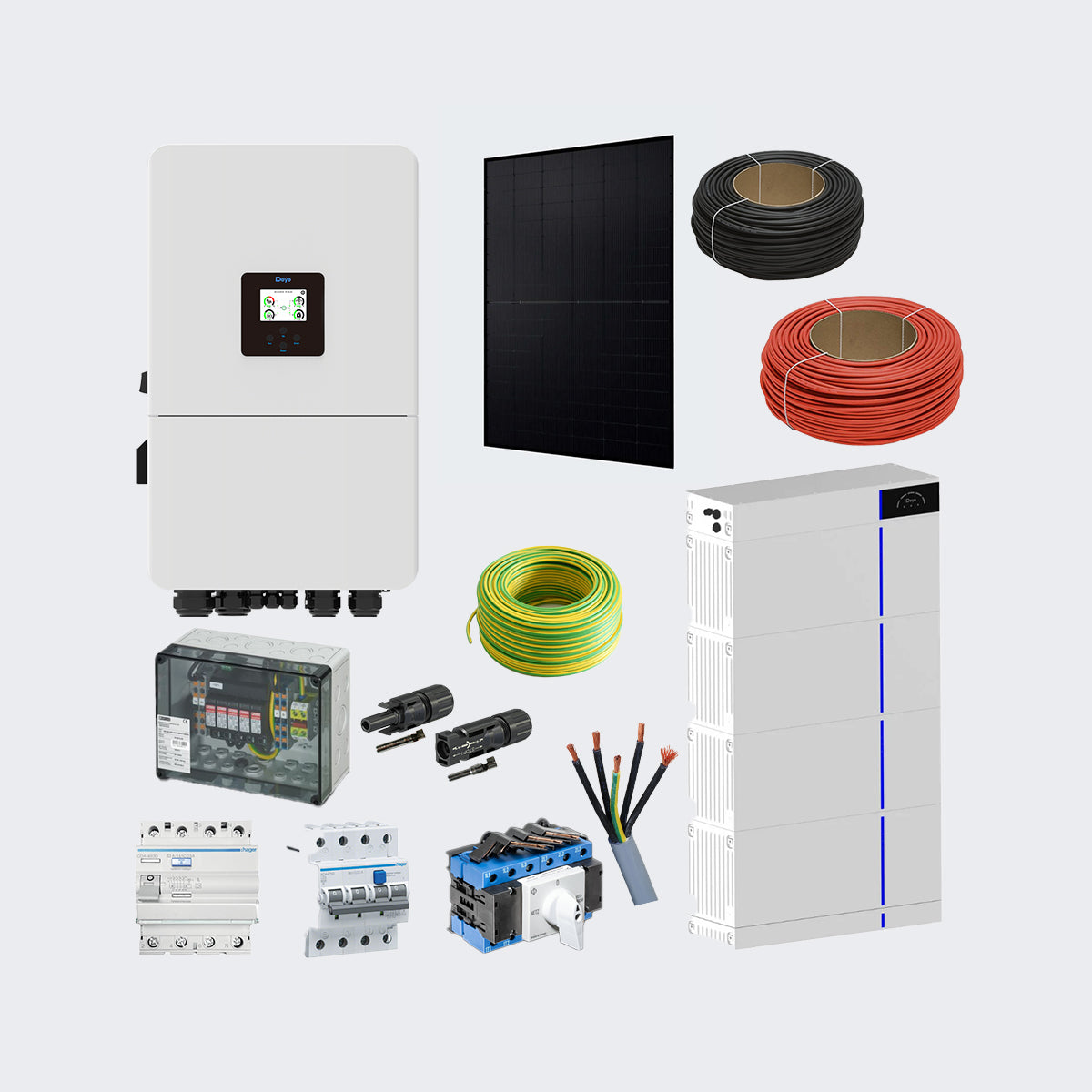 10,80 kWp Komplettanlage Deye AI-W 15,3 kWh Batteriespeicher Deye SUN-10K-SG05LP3-EU Wechselrichter