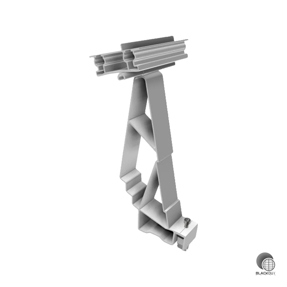 Der SL Rack FLA Halter oben 15° ermöglicht eine schnelle, spannungsfreie Montage von PV-Modulen auf Flachdach-Aufständerungen — für Süd- und Ost-West-Ausrichtung gleichermaßen geeignet.