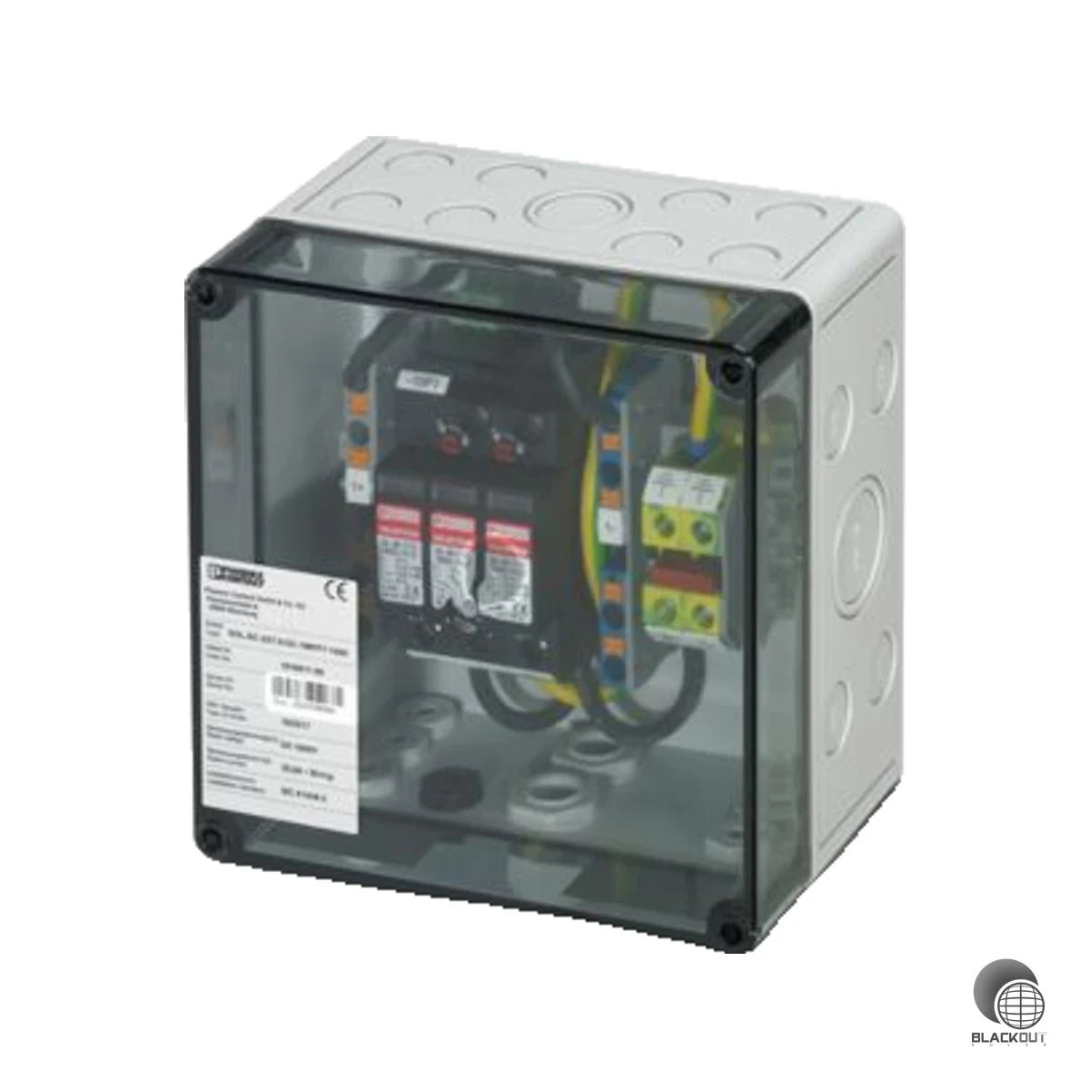 Generatoranschlusskasten für Photovoltaikanlagen bis 1.000 V DC mit integriertem Überspannungsschutz Typ 1/2 — einsatzbereit für 1 bis 2 Strings an einem MPP-Eingang.