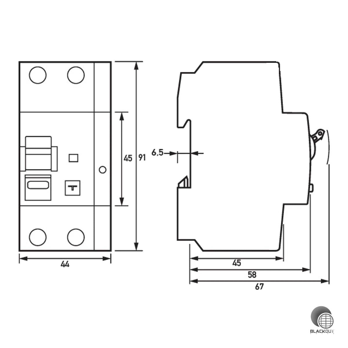Doepke DRCBO 4 FI-/LS-Kombination 1P+N 25A 100mA Typ B+ PV