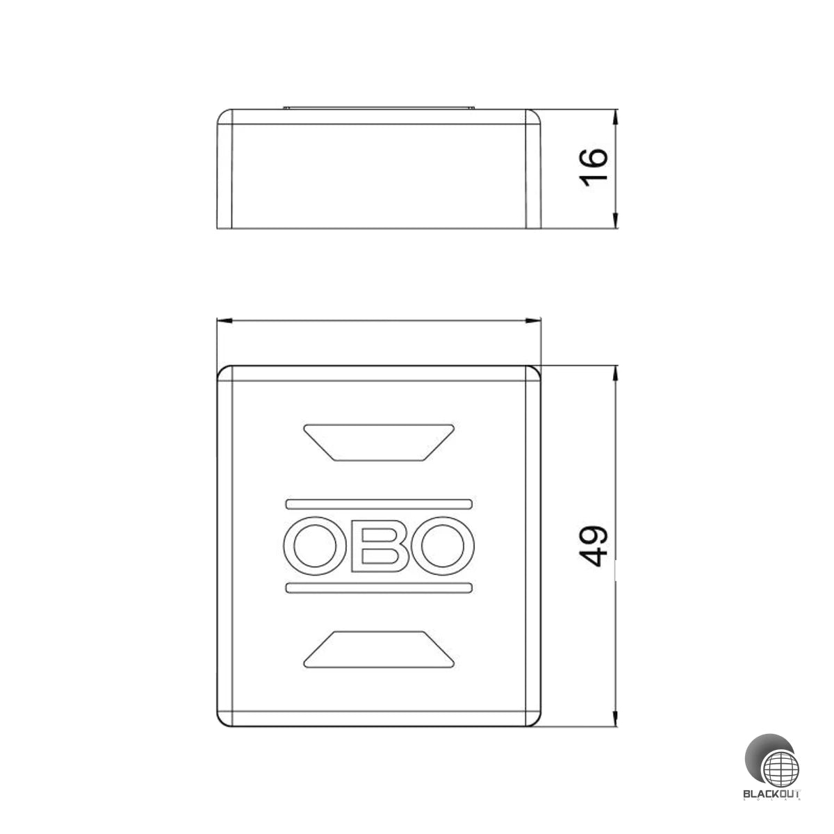 OBO Bettermann Endkappe für Trägerprofil 44×49×16 mm grau