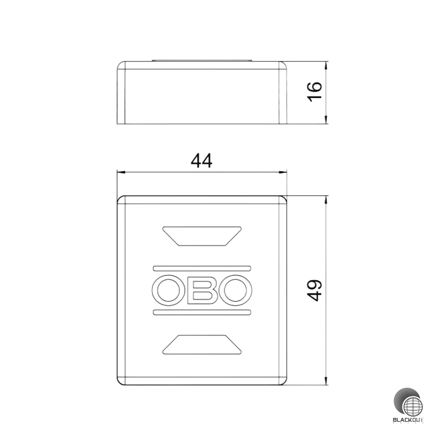 OBO Bettermann Endkappe für Trägerprofil 44×49×16 mm grau