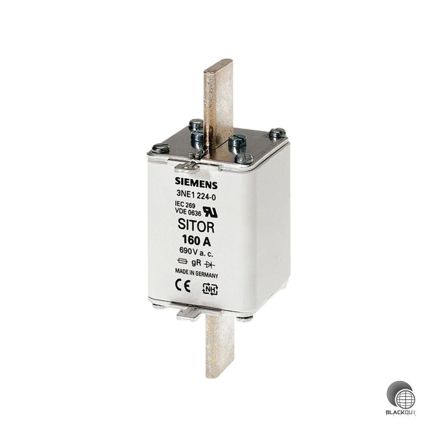 NH1-Sicherungseinsatz mit superflinker gR-Charakteristik für den zuverlässigen Schutz von Leistungshalbleitern in Stromrichteranlagen bis 160 A und 690 V AC.