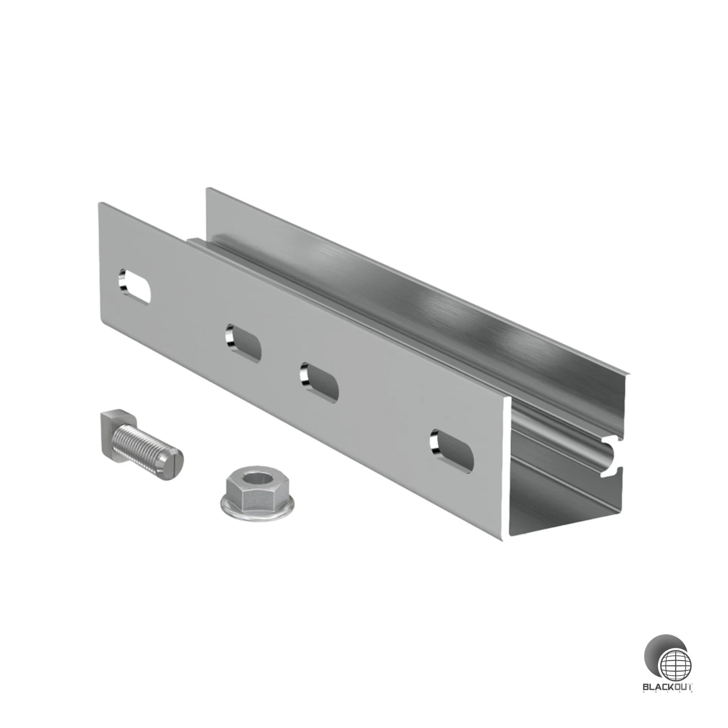 Aluminium-Verbinder zum Koppeln zweier SolarFish H44 Montageschienen. Schwalbenschwanzverbindung und Führungsrille ermöglichen schnelle, formschlüssige Positionierung.
