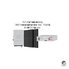 Deye Komplettset - Deye 12KW Hybrid - 4x Deye 5,12kWh - 36x Trina 440W Glas Glas