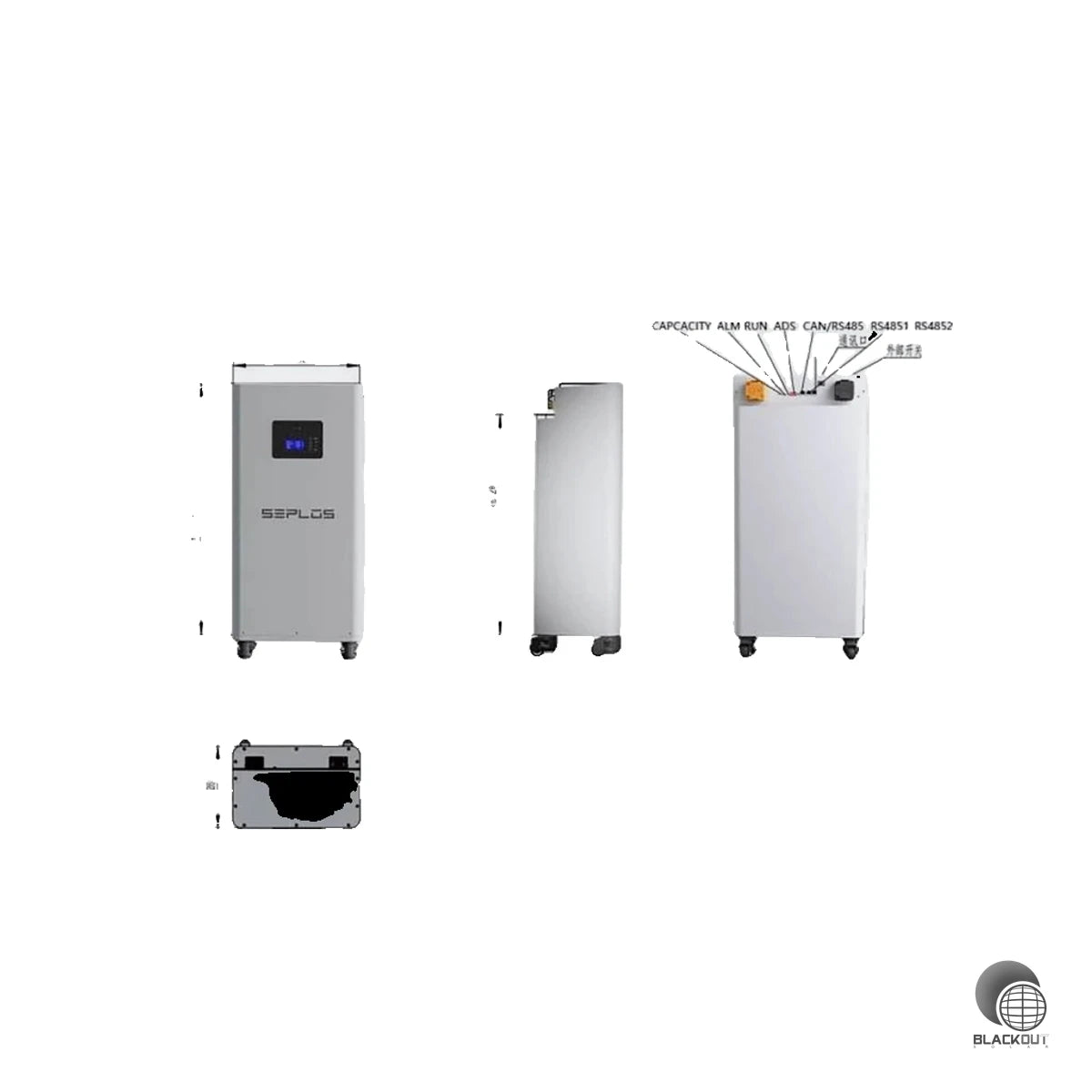 SEPLOS MASON 280L V3.0 mit AKTIV-BALANCER LV 48V 14.3KWH - 280Ah 2