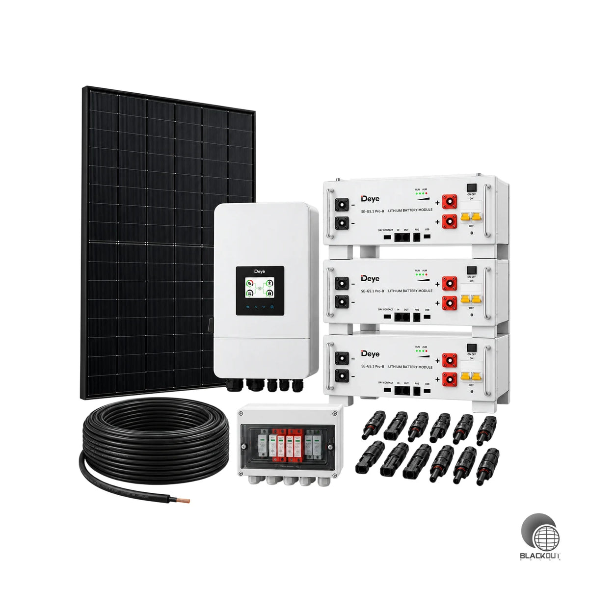 PV-Komplettset 10,12 kWp mit Deye 10 kW Hybrid-Wechselrichter & 15,36 kWh Speicher 1
