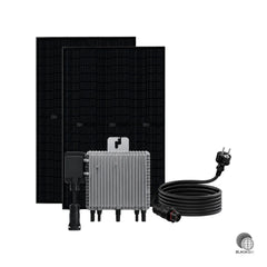 Balkonkraftwerk 910 Wp mit Deye SUN-M80G4-EU-Q0 800W & 2× Jolywood 455 W Glas-Glas Bifazial Full Black – Premium Komplettset