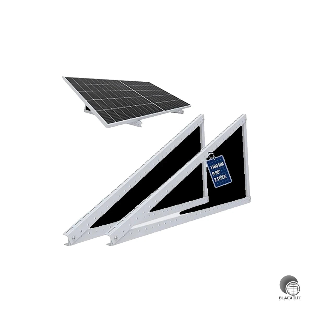 Balkonkraftwerk Halterung für Solarpanel Aufständerung bis 118 cm Flachdach PV Solarmodul | Verstellbar 0-90° (B2B) 1