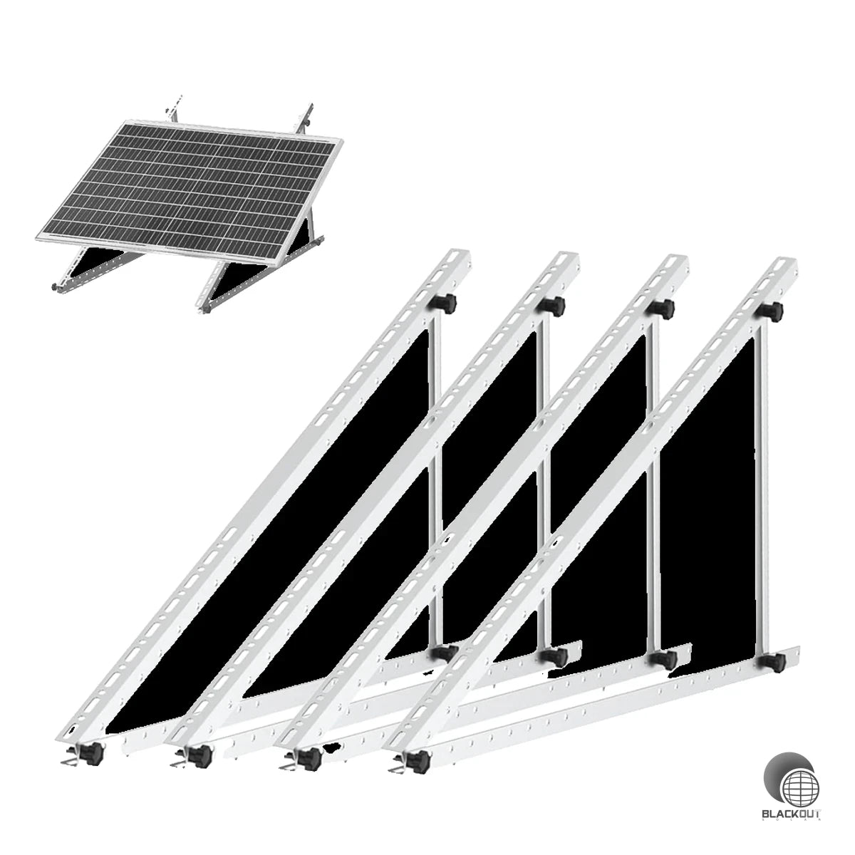 Balkonkraftwerk Halterung für Solarpanel Aufständerung bis 118 cm Flachdach PV Solarmodul | Verstellbar 0-90° (B2B) 3