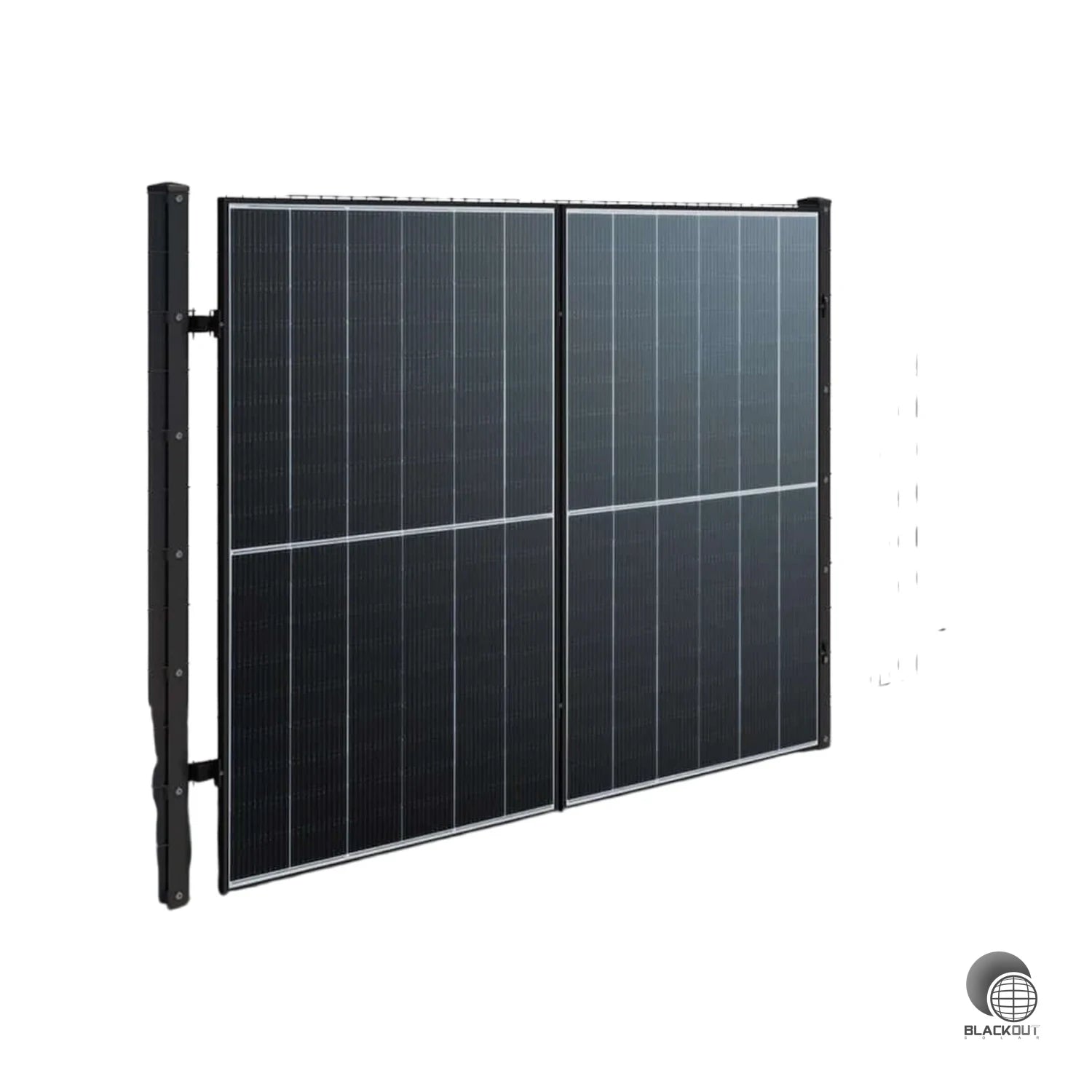 Montageset für Doppelstabmattenzaune 2 Module senkrechte Montage Photovoltaik Balkon - Zaun 1