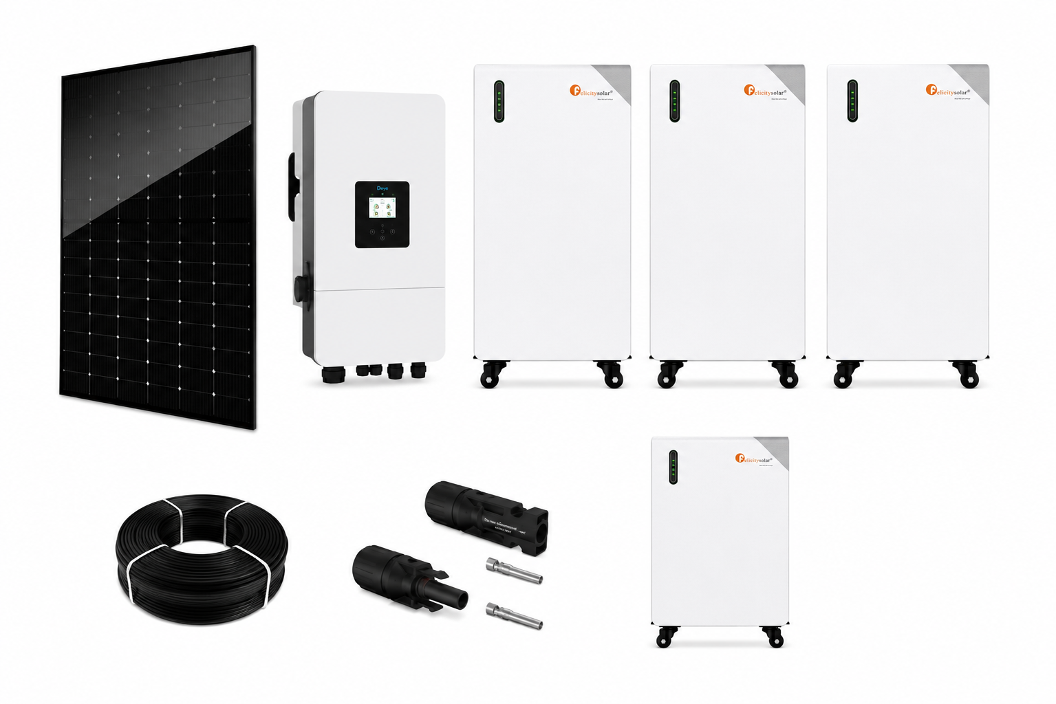 MR.Mining PV SET XL - 33,67kWp Modulleistung, 2x20KW Deye Hybrid, 96kWh Speicher