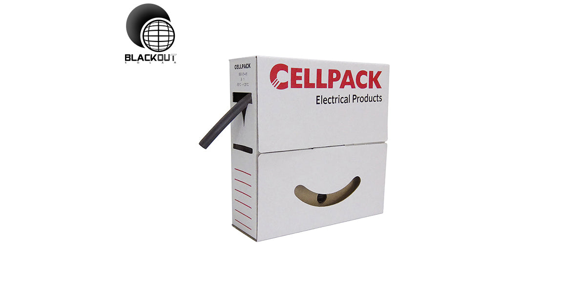 Cellpack Schrumpfschlauch schwarz 12,7-6,4mm 8 Meter Abrollbox schwarz o. rot