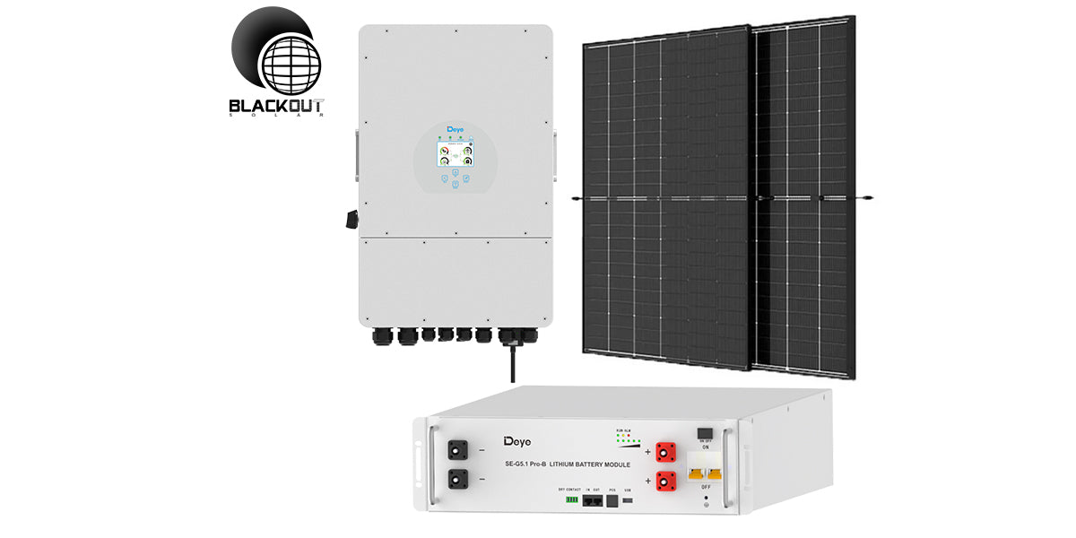 Deye Komplettset - Deye 12KW Hybrid - 4x Deye 5,12kWh - 30x Trina 440W Glas Glas