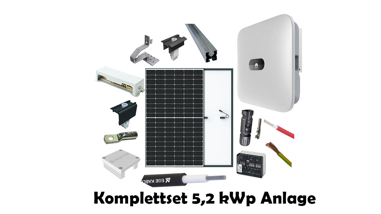 Photovoltaikanlage 5,2 kWp Anlage - Komplettset + Montagematerial